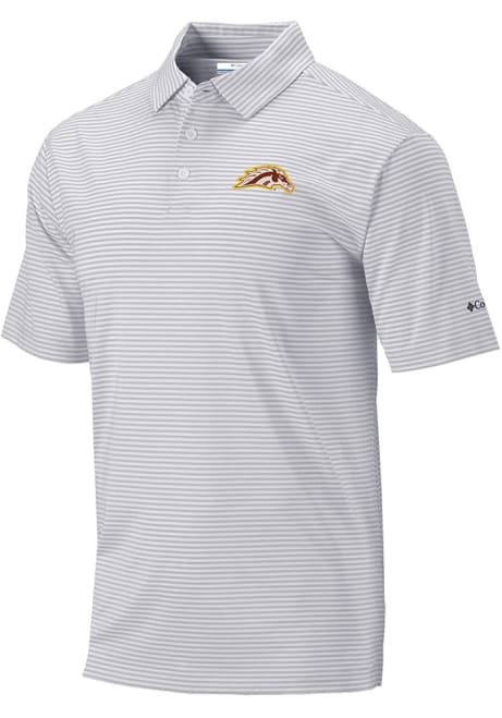 Mens Western Michigan Broncos Grey Columbia Invite II Short Sleeve Polo Shirt