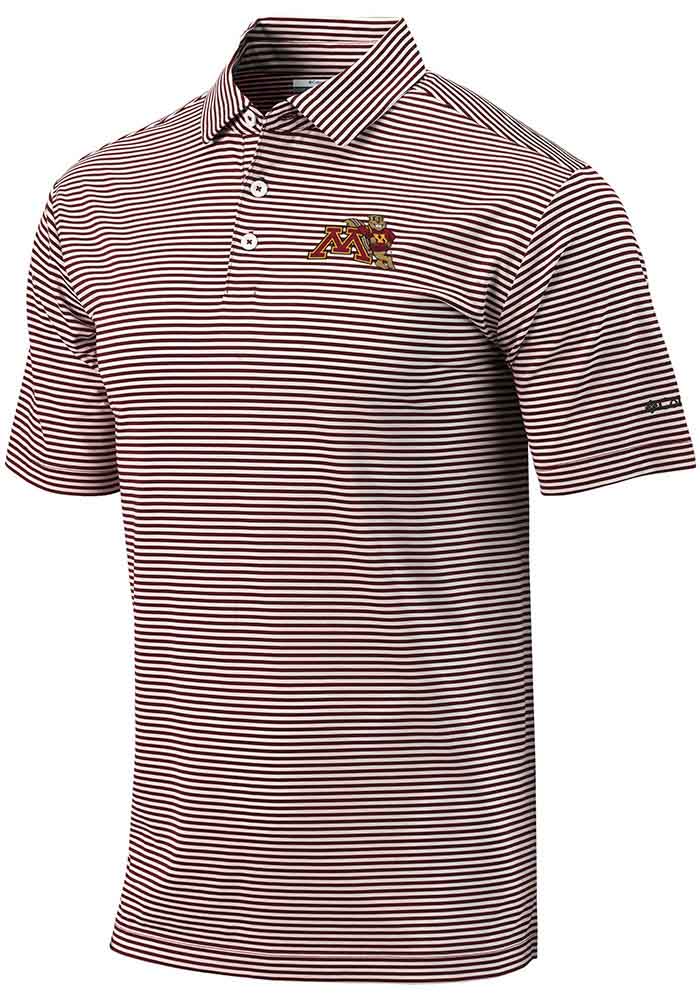 売れ筋商品|||コロシアム シャツ トップス レディース Men's White, Maroon Minnesota Golden Gophers Print Stripe Polo Shirt White, Maroon Columbia Mens MAROON Minnesota Golden Gophers Invite Stripe
