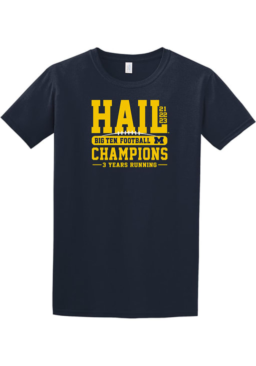 Michigan Wolverines Navy Blue 2023 Back to Back Hail Conference ...