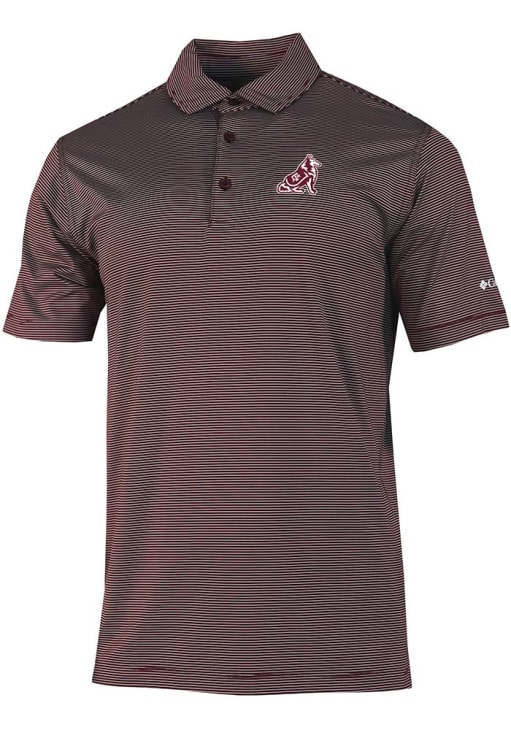 Columbia Texas A&M Aggies Mens Maroon Double Hit Polo Short Sleeve Polo