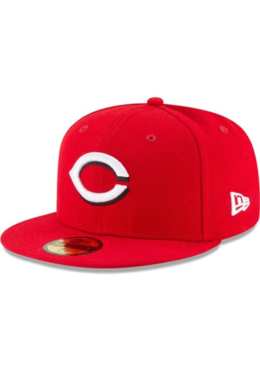 New Era Cincinnati Reds Mens Red 2025 Home Post Season Side Patch 59FIFTY Fitted Hat