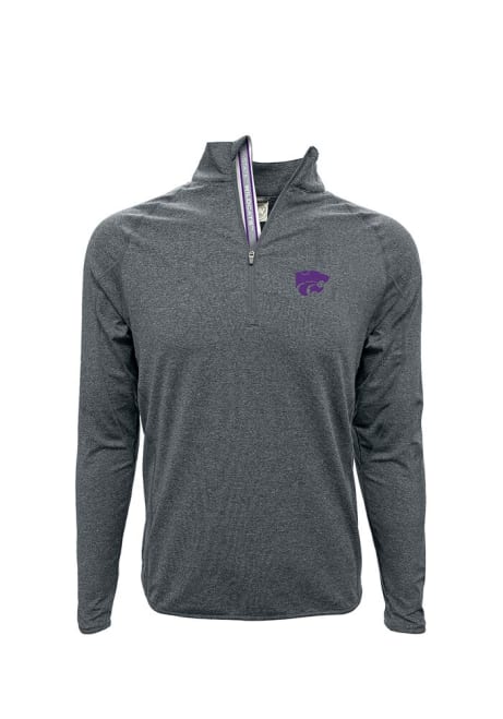 Mens K-State Wildcats Charcoal Levelwear Metro 1/4 Zip Pullover