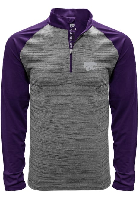 Mens K-State Wildcats Grey Levelwear Vandal 1/4 Zip Pullover