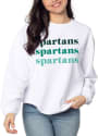 Michigan State Spartans Womens Corded Crew Sweatshirt - White
