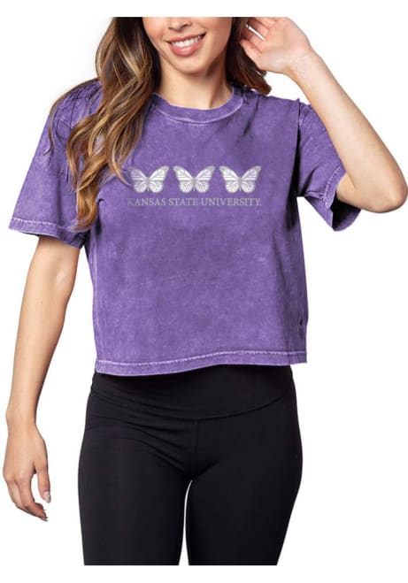 K-State Wildcats Short N Sweet Crop Short Sleeve T-Shirt - Purple