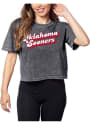 Oklahoma Sooners Womens Short N Sweet Crop T-Shirt - Grey
