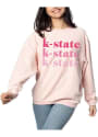 K-State Wildcats Womens Corded Crew Sweatshirt - Pink