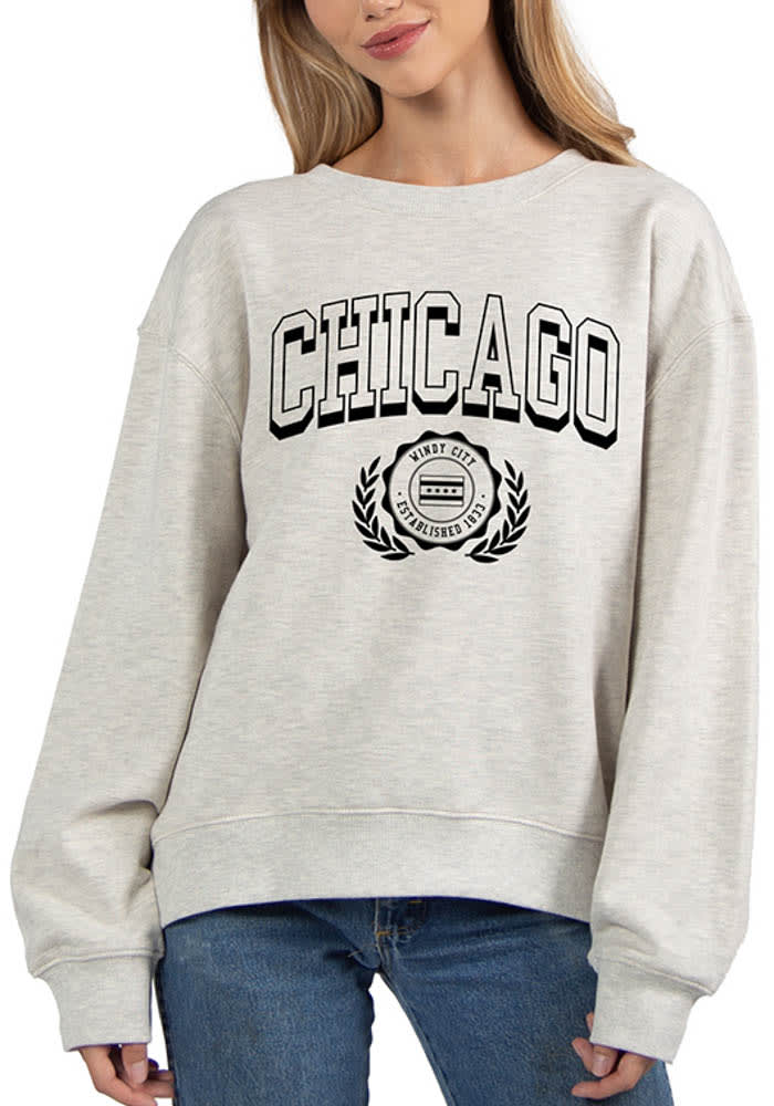 Chicago Womens GREY X Long Sleeve Crew Sweatshirt - 20830909