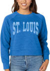 Main image for St. Louis Heather Royal Boxy Raglan Crop Long Sleeve Crew Sweatshirt