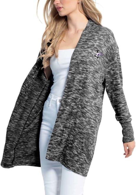 Womens Black K-State Wildcats Cozy Long Sleeve Cardigan