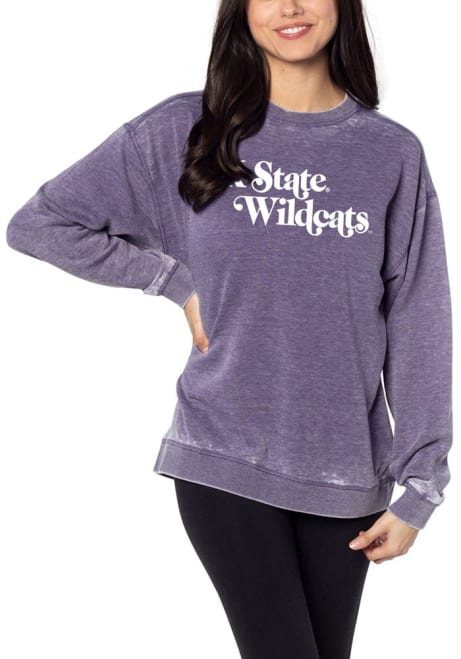 Womens Lavender K-State Wildcats Campus Crew Sweatshirt