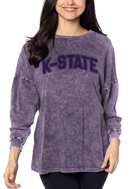 Womens Purple K-State Wildcats Big LS Tee