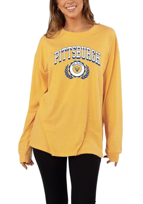 Womens Gold Pitt Panthers Forever LS Tee