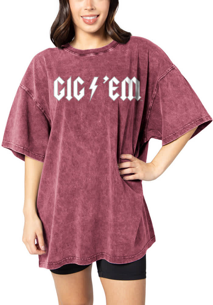 Texas A&M Aggies Womens MAROON Band T-Shirt - 20831275
