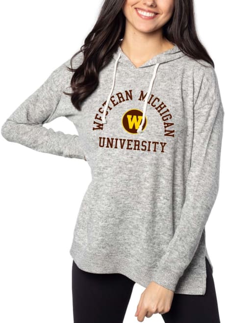 Womens Grey Western Michigan Broncos Cozy Hooded Sweatshirt