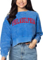 Philadelphia Womens Boxy Pullover Crew Sweatshirt - Blue