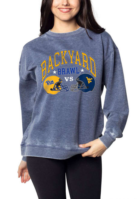 Womens Blue Pitt Panthers Backyard Brawl Campus Crew Sweatshirt