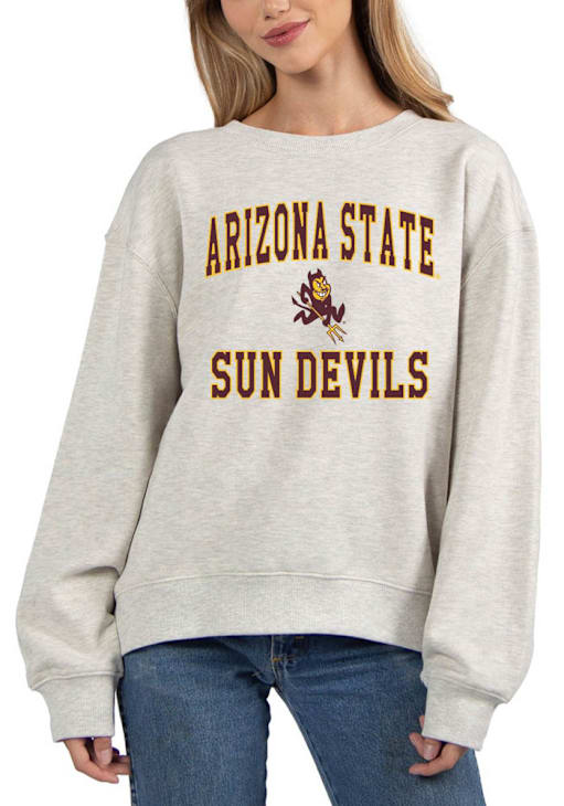 Arizona State Sun Devils Womens GREY Old School Long Sleeve Crew
