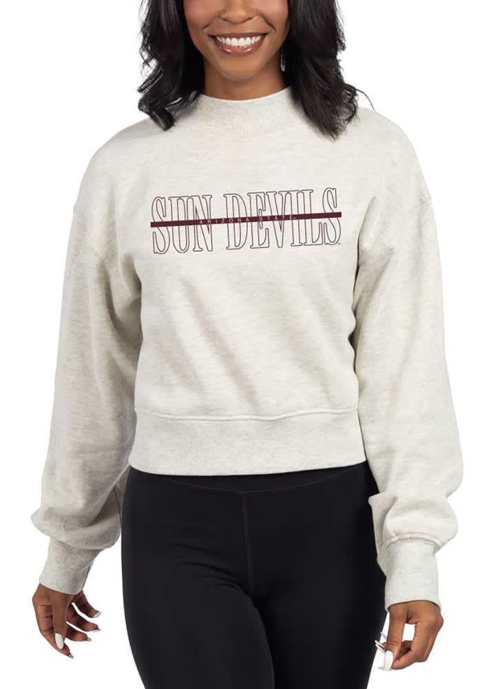 Arizona State Sun Devils Womens GREY Hailey Mock Neck Long Sleeve