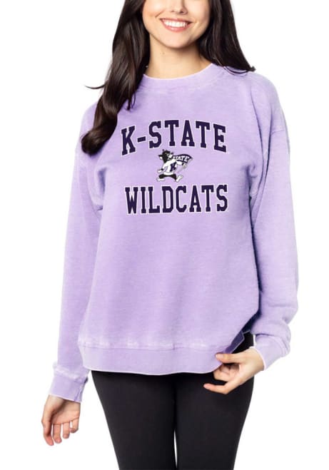 Womens Lavender K-State Wildcats Throwback Crew Sweatshirt