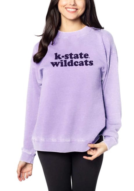 Womens Lavender K-State Wildcats Retro Crew Sweatshirt