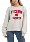 Main image for Womens Grey Wisconsin Badgers Old School Crew Sweatshirt
