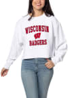 Main image for Womens White Wisconsin Badgers Corded Crop Crew Sweatshirt