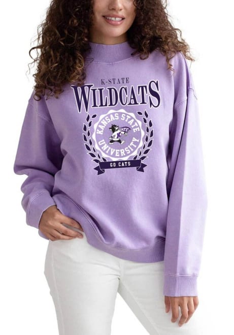 Womens Purple K-State Wildcats Nantucket Crew Sweatshirt