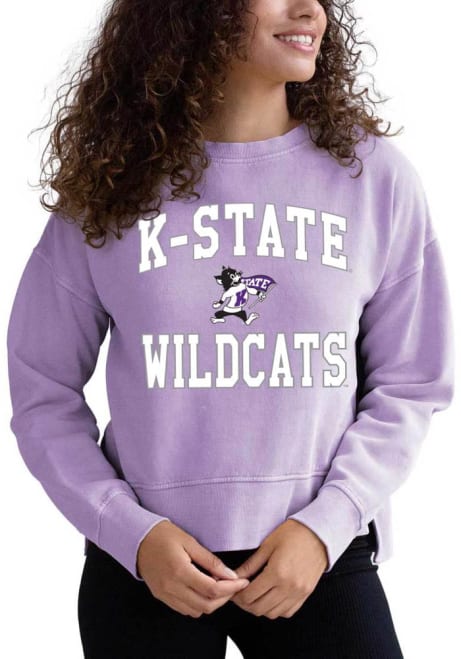 Womens Purple K-State Wildcats Malibu Crew Sweatshirt