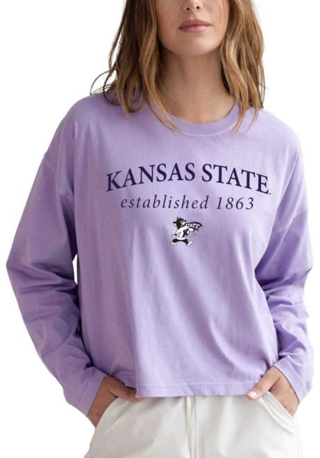 Womens Purple K-State Wildcats Bar Harbor LS Tee