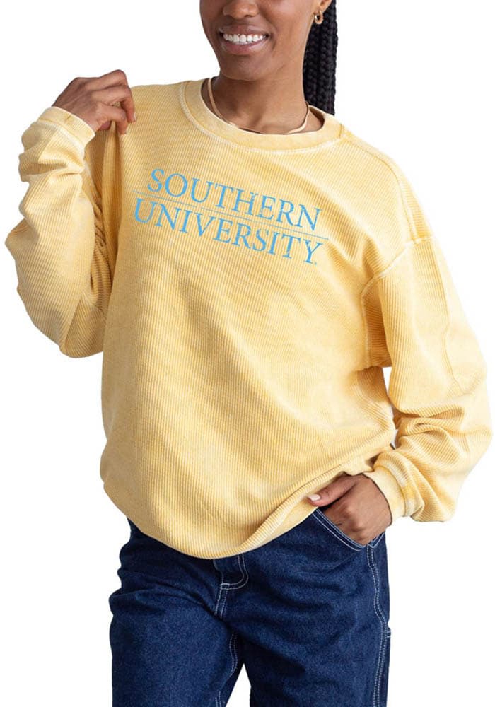 Southern University Jaguars Womens Gold Corded Crew Sweatshirt