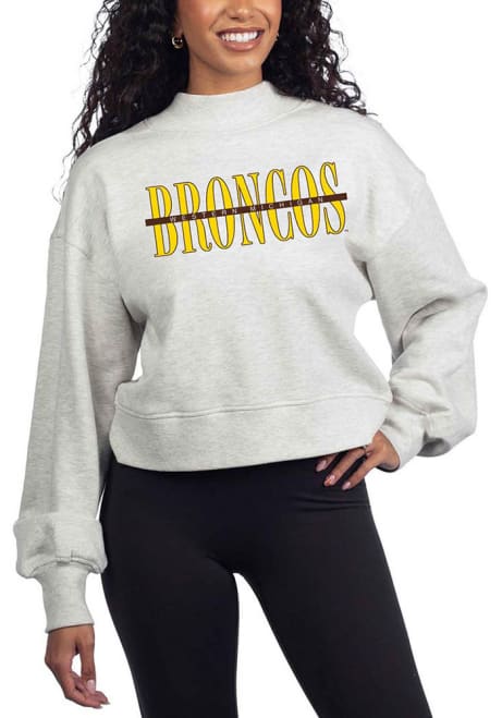 Womens Ash Western Michigan Broncos Hailey Crew Sweatshirt