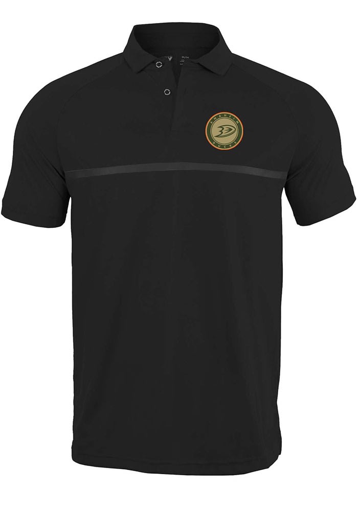 Levelwear Anaheim Ducks Mens Black Sector Short Sleeve Polo