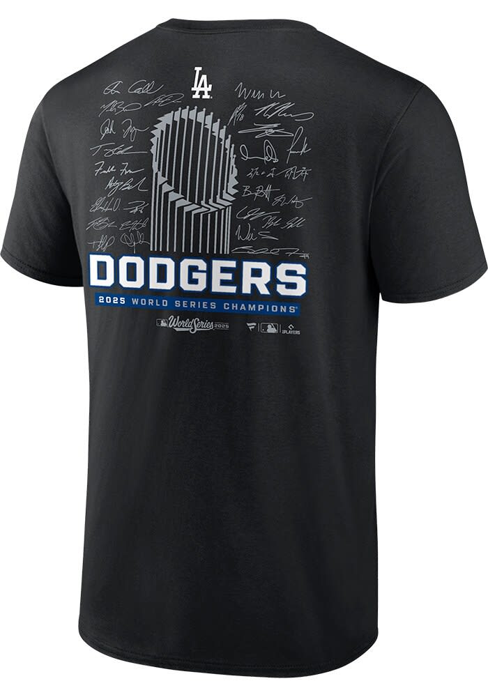 Los Angeles Dodgers Mens BLACK 2025 World Series Champions Big and