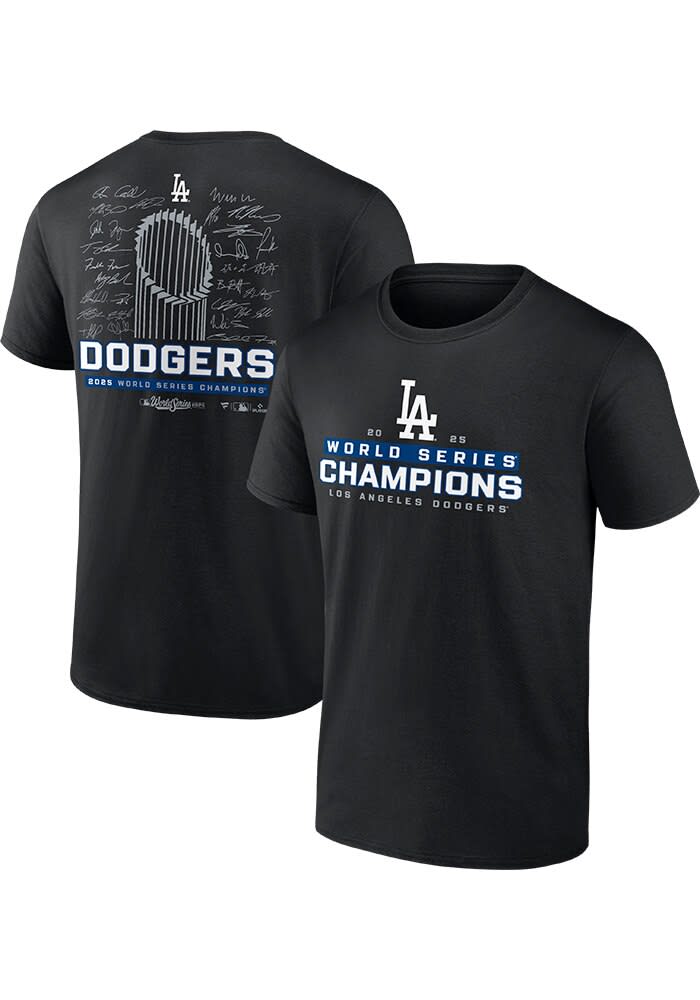 Los Angeles Dodgers Mens BLACK 2025 World Series Champions Big and