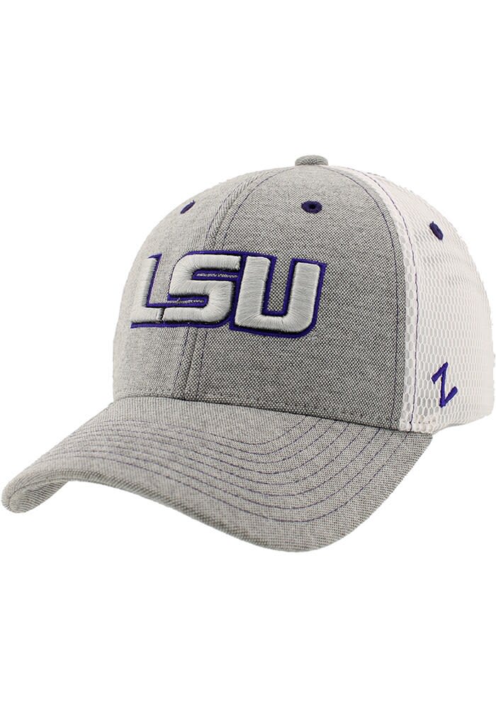 Zephyr LSU Tigers GREY HEATHER Typhoon Adjustable Hat - 211996369