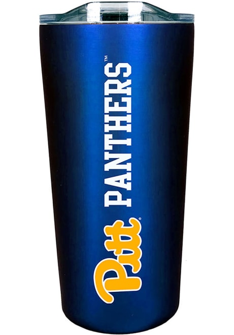 Blue Pitt Panthers Logo 18oz Soft Touch Stainless Steel Tumbler