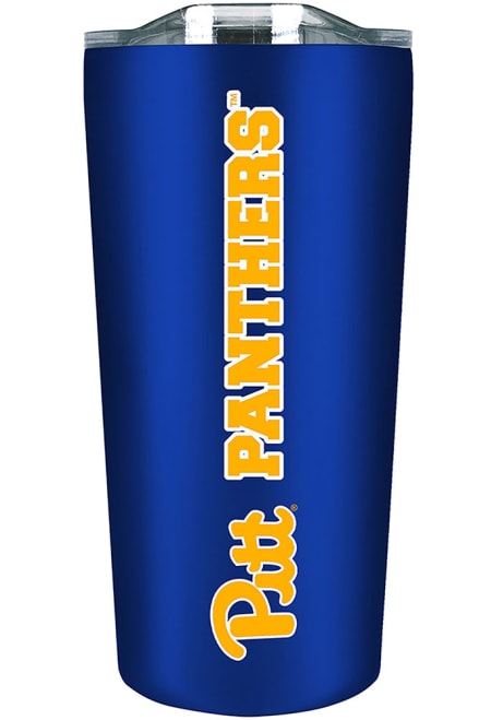 Blue Pitt Panthers Team Logo 18oz Soft Touch Stainless Steel Tumbler