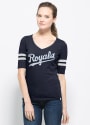 '47 Kansas City Royals Womens Navy Blue Flanker Stripe V-Neck
