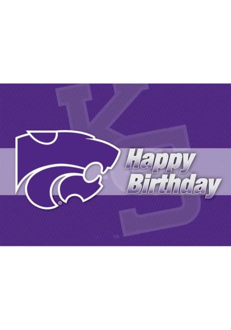 Purple K-State Wildcats Team Logo Birthday Card