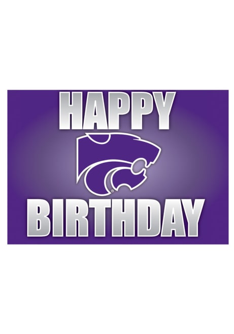 Purple K-State Wildcats Happy Birthday Card
