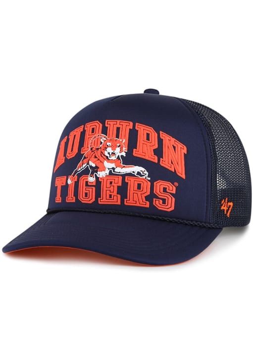 47 Auburn Tigers Retro Region Foam Trucker Adjustable Hat - Navy Blue