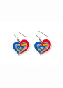 Kansas Jayhawks Womens Heart Swirl Earrings - Silver
