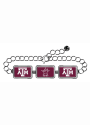Texas A&M Aggies Womens 3 Rectangle Charm Bracelet - Maroon