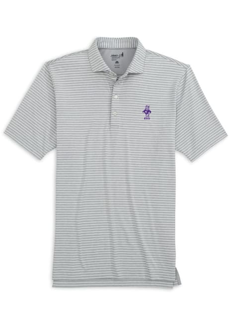 Mens K-State Wildcats Grey Johnnie O Clipper Short Sleeve Polo Shirt