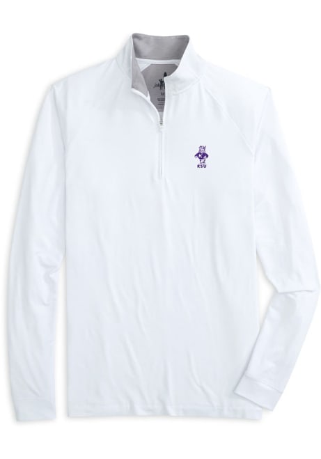 Mens K-State Wildcats White Johnnie O Freeborne Qtr Zip Pullover