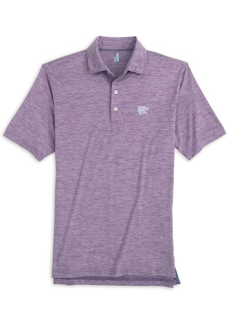 Mens K-State Wildcats Purple Johnnie O Huron Heathered Short Sleeve Polo Shirt