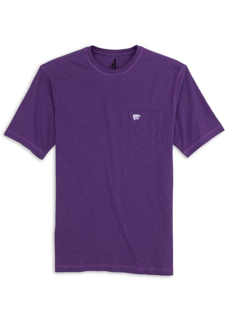 K-State Wildcats Purple Johnnie O Heathered Tyler Pocket Short Sleeve Fashion T Shirt