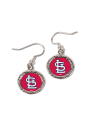 St Louis Cardinals Womens Round Team Logo Earrings - Red