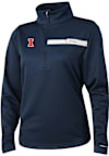 Main image for Womens Illinois Fighting Illini Navy Blue Columbia Heat Seal Skiff Guide Fleece Qtr Zip